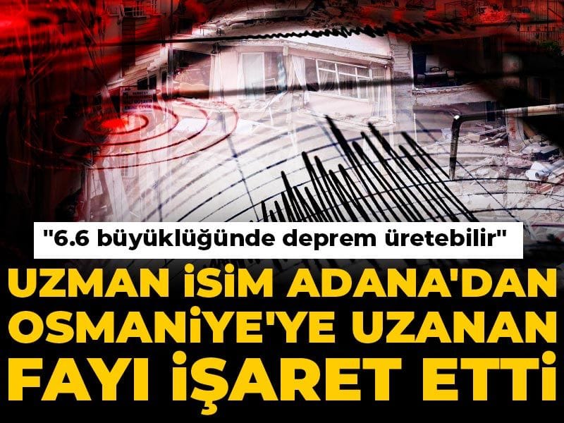 Adana ve Osmaniye Arasındaki Fay Hattı: 6.6 Büyüklüğünde Deprem Riski